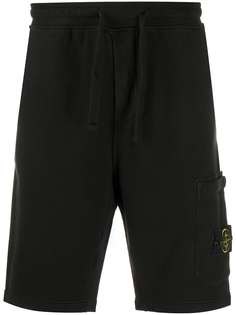 Stone Island спортивные шорты с нашивкой-логотипом