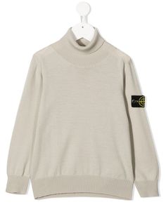 Stone Island Junior джемпер с высоким воротником и логотипом