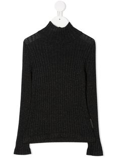 Brunello Cucinelli Kids джемпер с эффектом металлик в рубчик