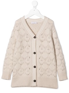 Brunello Cucinelli Kids удлиненный кардиган рыхлой вязки