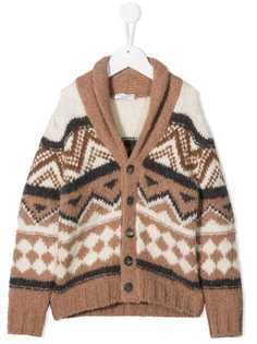 Brunello Cucinelli Kids кардиган с геометричным принтом