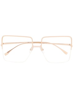 Fendi Eyewear очки в квадратной полуободковой оправе