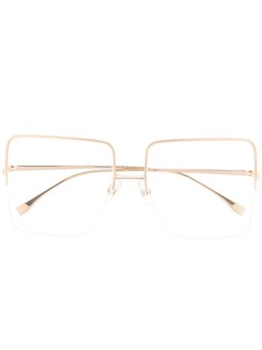 Fendi Eyewear очки в квадратной полуободковой оправе