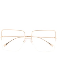 Fendi Eyewear очки в квадратной полуободковой оправе
