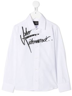 John Richmond Junior рубашка с длинными рукавами и логотипом