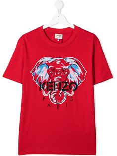 Kenzo Kids футболка с принтом и логотипом