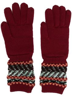 Missoni трикотажные перчатки с орнаментом и пайетками