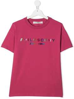 Philosophy Di Lorenzo Serafini Kids футболка с логотипом металлик