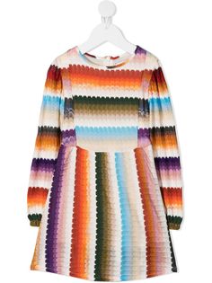 Missoni Kids трикотажное платье с эффектом градиента