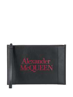 Alexander McQueen клатч на молнии с логотипом