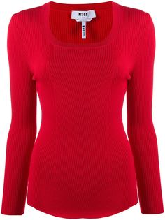 MSGM топ в рубчик с длинными рукавами