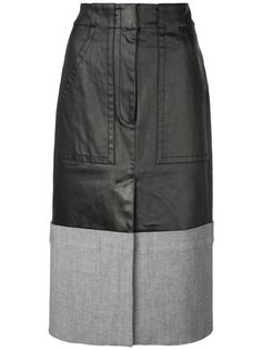 Tibi юбка-миди с контрастными вставками