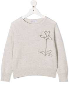 Brunello Cucinelli Kids свитер в рубчик с бисером