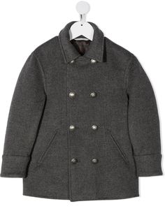 Brunello Cucinelli Kids короткое двубортное пальто