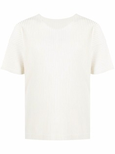 Issey Miyake плиссированный топ с короткими рукавами
