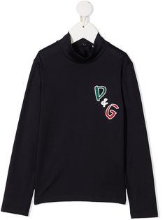 Dolce & Gabbana Kids джемпер с нашивкой-логотипом