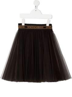 Dolce & Gabbana Kids пышная юбка с логотипом на поясе