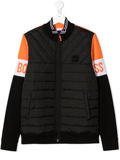 BOSS Kidswear куртка со вставками и логотипом