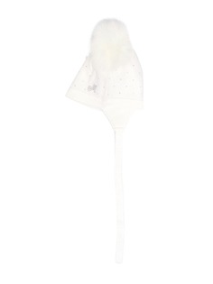 Monnalisa шапка с помпоном и кристаллами