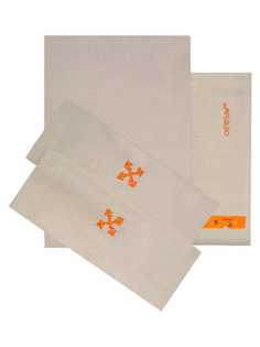 Off-White двуспальный комплект постельного белья с вышитым логотипом Arrows
