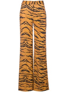 Adam Lippes брюки прямого кроя с тигровым принтом