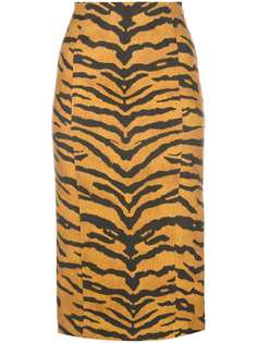 Adam Lippes юбка-карандаш с тигровым принтом