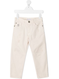 Brunello Cucinelli Kids брюки с эффектом потертости