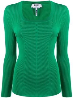 MSGM топ в рубчик с длинными рукавами