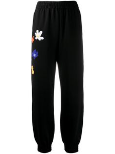 MCQ спортивные брюки с цветочной вышивкой
