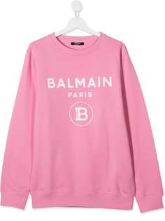 Balmain Kids футболка с длинными рукавами и логотипом