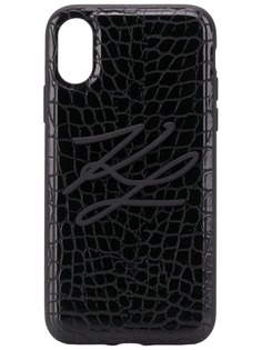 Karl Lagerfeld чехол для iPhone X/XS с тиснением под кожу крокодила