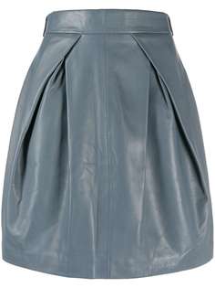 Alberta Ferretti кожаная юбка со складками