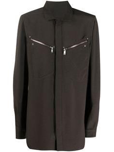 Rick Owens рубашка с карманом на молнии