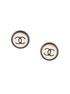 Chanel Pre-Owned серьги-клипсы 1995-го года с логотипом CC