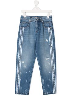 Balmain Kids джинсы прямого кроя с эффектом потертости