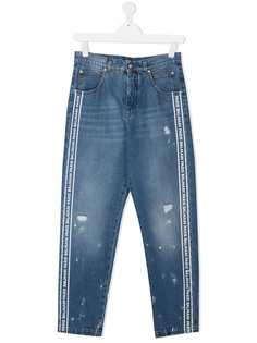 Balmain Kids джинсы прямого кроя с эффектом потертости