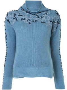 Ermanno Scervino кашемировый джемпер с цветочной вышивкой