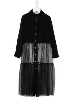 Mi Mi Sol платье-рубашка с тюлем