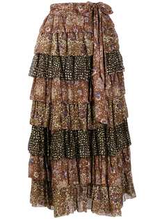 Ulla Johnson ярусная юбка Fayanna с цветочным принтом