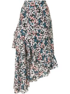 Erdem юбка асимметричного кроя с цветочным принтом