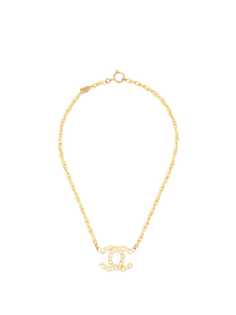 Chanel Pre-Owned колье со стразами и логотипом CC