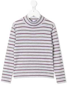 Brunello Cucinelli Kids полосатый джемпер с высоким воротником