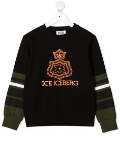Iceberg Kids толстовка с логотипом и контрастными полосками