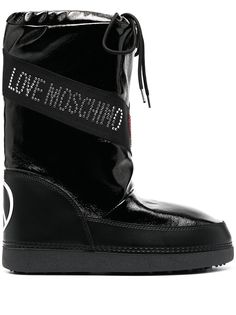 Love Moschino дутые сапоги со стразами