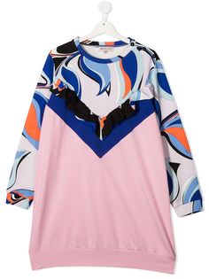 Emilio Pucci Junior платье с длинными рукавами и принтом