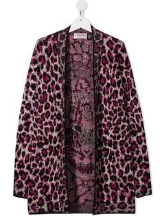 Alberta Ferretti Kids кардиган-пальто с леопардовым принтом