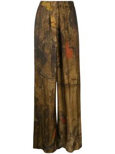 Uma Wang брюки широкого кроя с абстрактным принтом