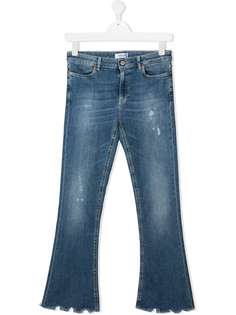 Dondup Kids расклешенные джинсы с бахромой