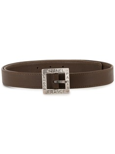Chanel Pre-Owned ремень с квадратной пряжкой и тисненым логотипом