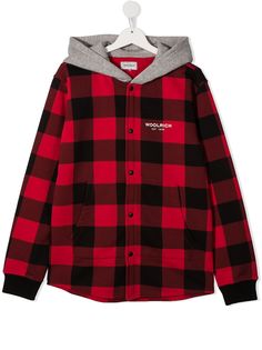 Woolrich Kids клетчатое худи